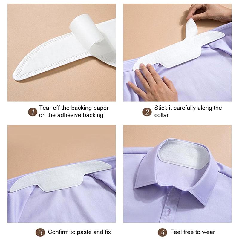 10 ks bílých samolepek proti špinavému potu, jednorázové deodoranty na límec košile, unisex samolepky, absorbující pot, anti-potní podložka