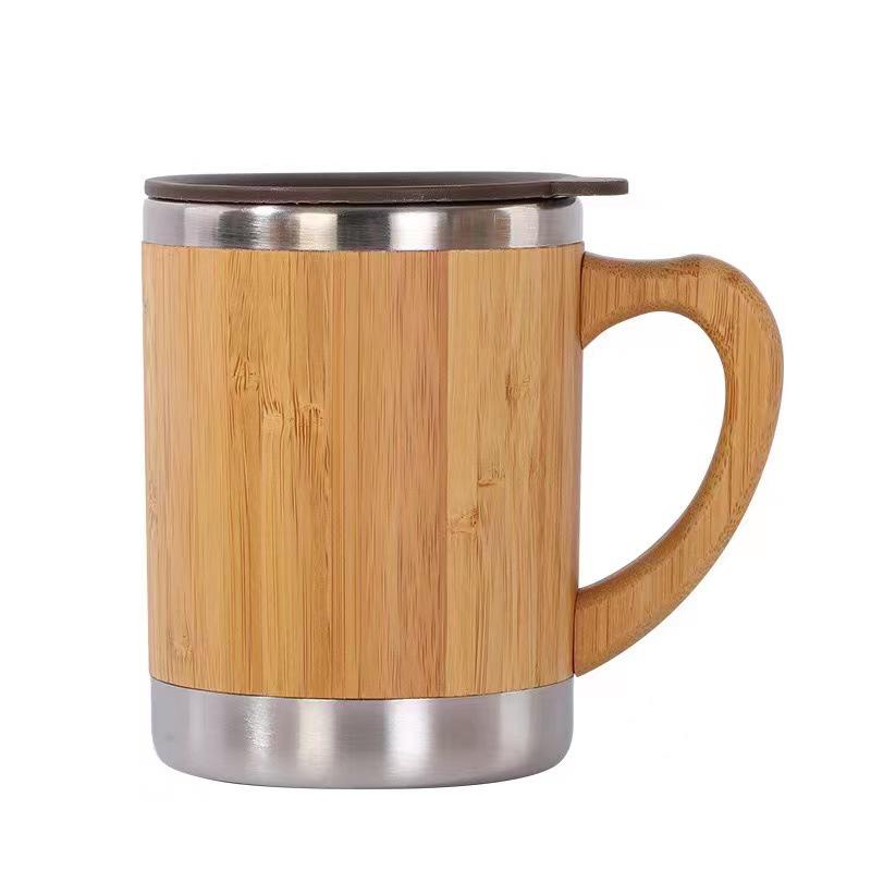 Creative Portable Bamboo Travel Coffee Mug - Vacuum Insulated