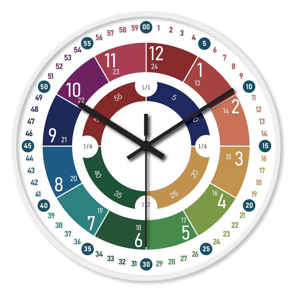 Children's Silent Cartoon Wall Clock for Early Education and Kindergarten Classrooms