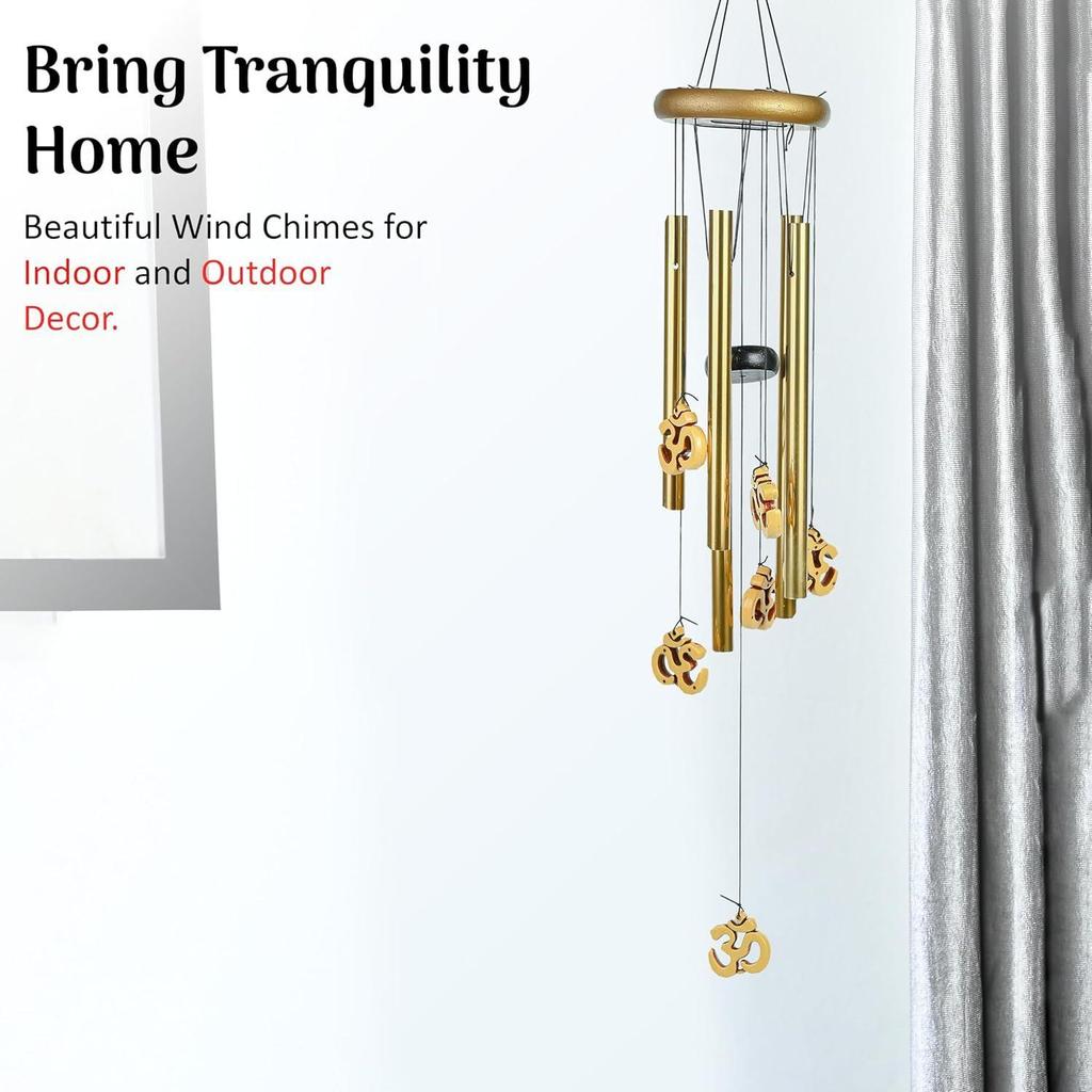 Závěsné zvonkohry na balkon, do ložnice a obývacího pokoje | Perfektní dárkové předměty pro ženy k nastěhování, bytová dekorace a pokojová dekorace Om, 5 trubek