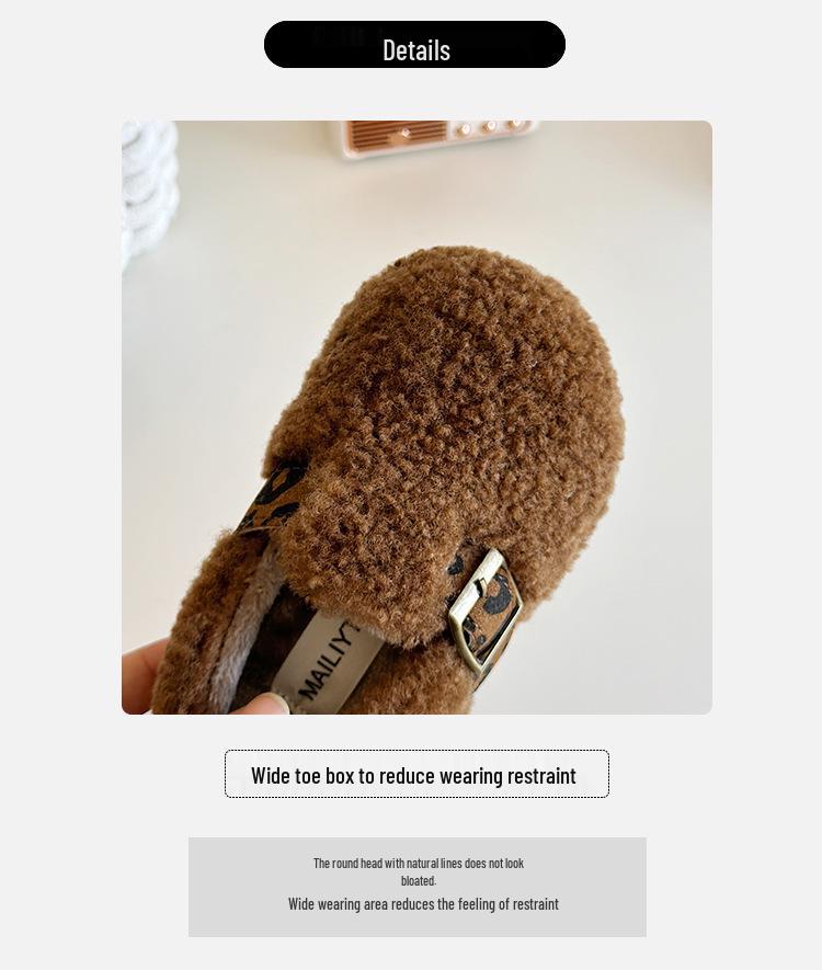 Winter Warm Fleece Baby Shoes: Soft Sole, Closed Heel, Thick Cotton for Girls