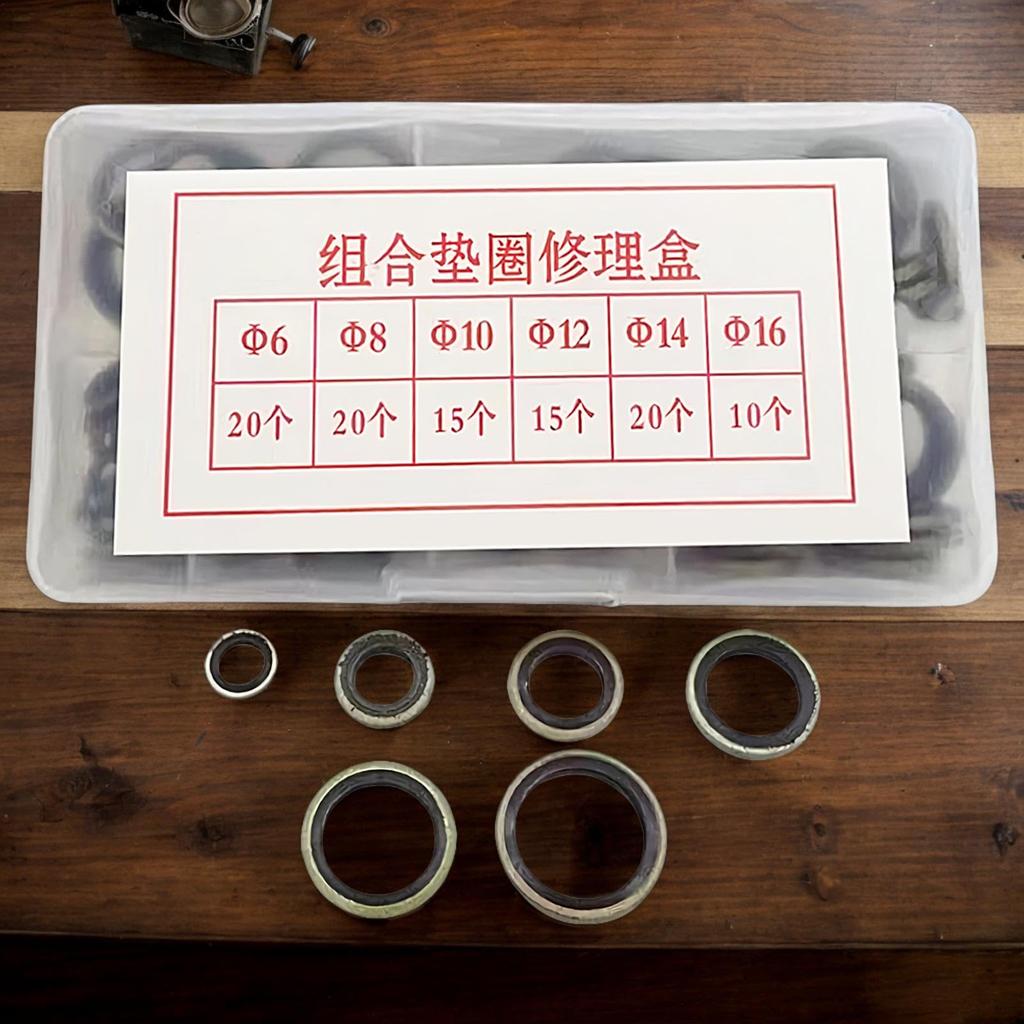 Drain Plug Washer Gasket, 100x Assorted Plug Sealing Gasket Kit, M6-M16 Automotive Replacement