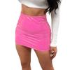 Women's Fashion Casual Color Half Skirt Sexy Bright Leather Wrap Hip Half Skirt