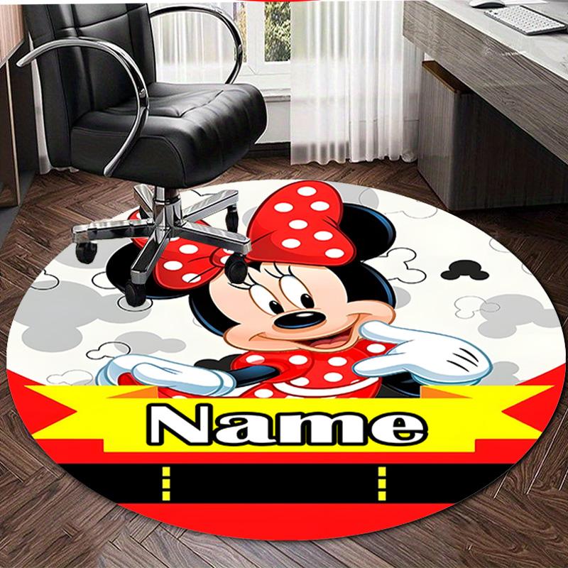 Personalized M-Minnie Round Chair Office Rug - Perfect for Mat, Office Chair & More - Ideal Gift for Birthdays and Holidays