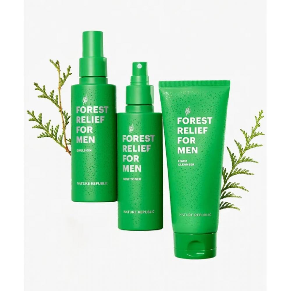 Nature Republic Forest Relief For Men Skincare Set Mist+emulsion+cleansing Foam Single option ND0254