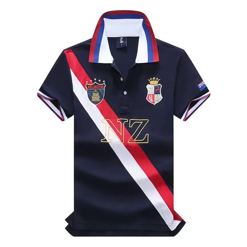 RogueWave Men's Polo Shirt Embroidery Stitching Color Contrast Classic Fashion Original Design Polo Collar Pure Cotton Breathable XS-7XL