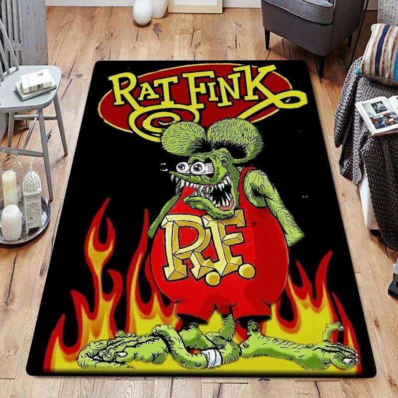 Funny Room Rugs Foot Carpets R-Rat Fink Entrance Doormat Kawaii Rug Floor Mats Bath Mat Kitchen Hallway Carpet Home Decor