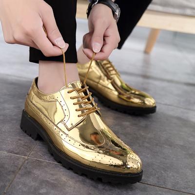 2025 Casual Leather Shoes Men Superstar Brogues Formal Leather Shoes Oxford Gold Shoes Lace-up Hombres Silver Large Size 47 Ghn