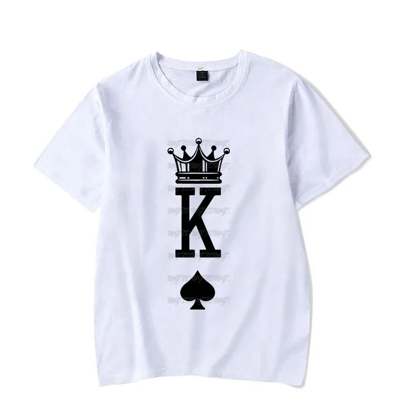 Queen Crown Couple Matching Tshirt Unisex Women Valentine Lovers Shirt Fashon Trend Wife Husband Tee Harajuku Couple Unisex T Shirt