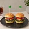 100PCS Disposable Cocktails Tags, Green Beer Decor Bamboo Picks, Disposable Handheld Toothpicks, for Snacks Sandwiches Cupcake