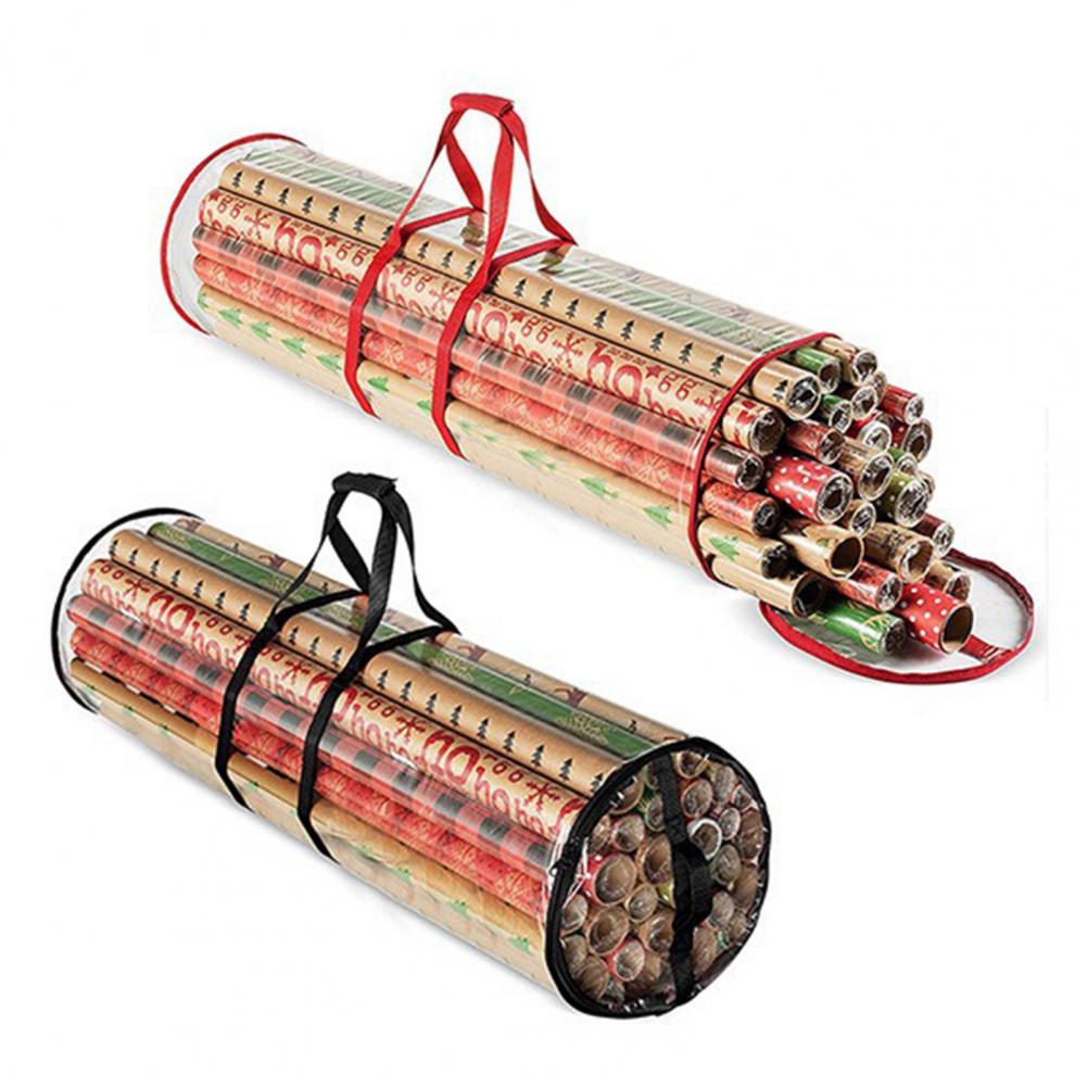 Holiday Wrap Storage Gift Wrap Storage Bags with Handles Holiday Wrapping Paper Organizer Tote Roll Wrap Storage for Christmas