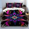 Vibrant neon floral mandala. Bedding sets Duvet cover sets Duvet covers Pillowcases(1* Duvet Cover 2* Pillowcases without duvet insert)