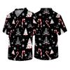 Men's Christmas Theme Caregiver Uniform, Holiday Scrub Top for Nurses and Workers