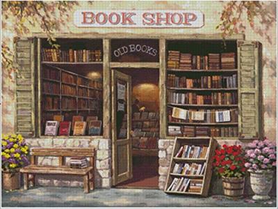 Κιτ σταυροβελονιάς βιβλιοπωλείο αιγυπτιακό βαμβάκι 14ct κιτ κεντήματος με βελόνα βελονιά, 400300 8265cm