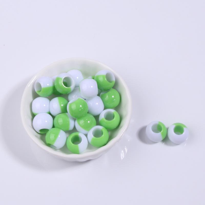 Two-Tone Gradient Plastic Large Hole Beads for Hair and Dreadlock Decoration
