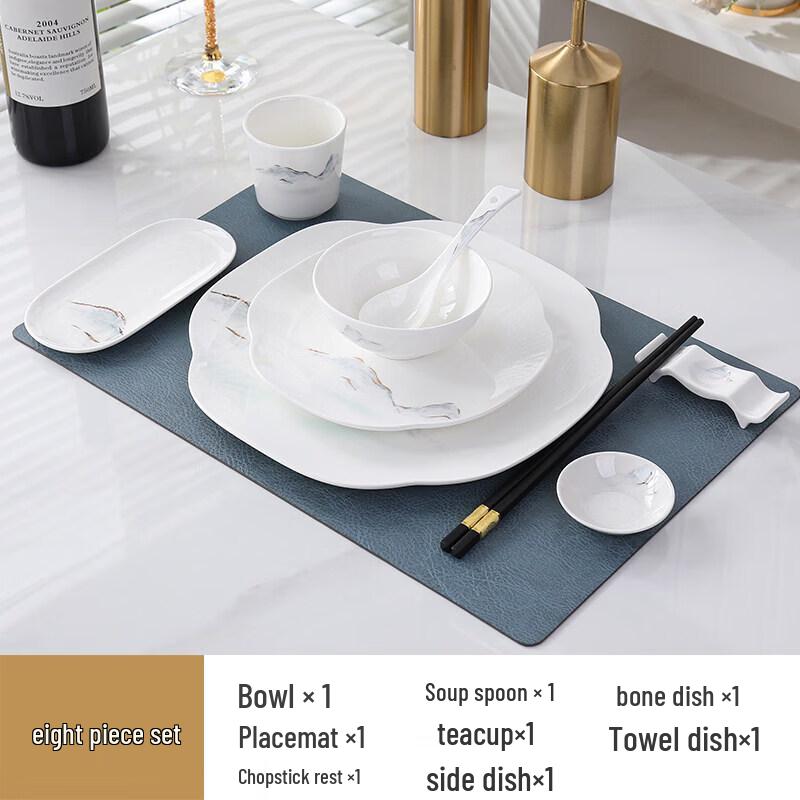 Elegant Mountain Ruyi 8-Piece Ceramic Dinnerware Set