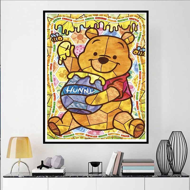 Disney Diamond Painting Winnie The Pooh Healing Art Painting Cartoon Diamond Painting Full Diamond Cross Stitch DIY Gift, Home Decoration