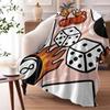 Dice Black BALL Poker Throw Soft Flannel Throw Summer Blanket Lightweight Cozy Nap Blanket For Sofa Bed Travel