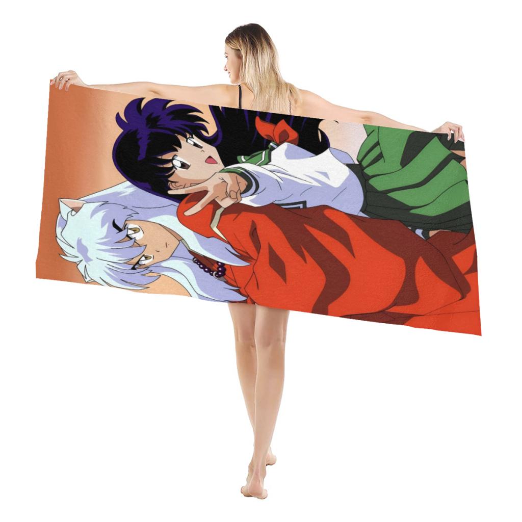 Quick Drying Beach Towels Kagome And Inuyasha Anime Oversized 30X60Inch Printing Towel Super Absorbent Pool Towel Blanket