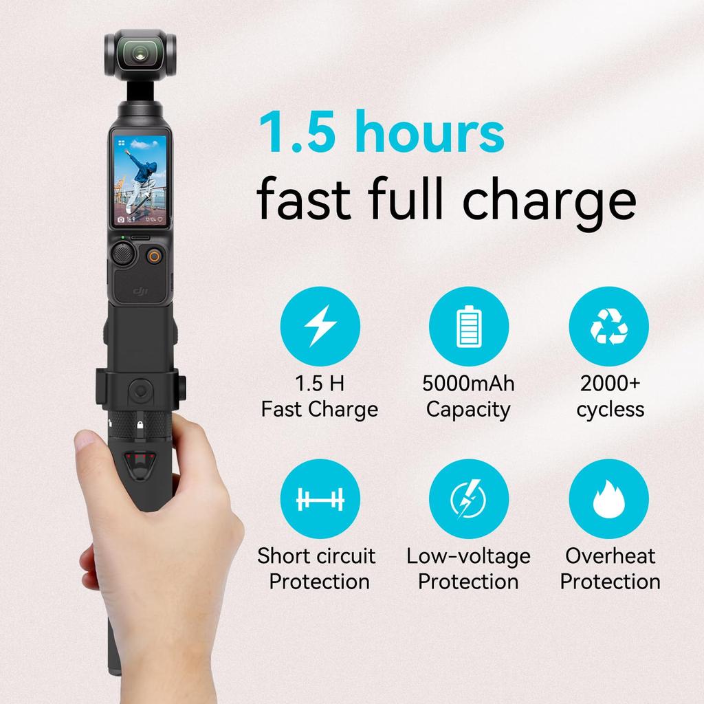 Smatree Tragbares Handheld-Smartphone-Anbringbares Taschenständer-Kit für Osmo Pocket 3 mit Stativständer, Ständer,