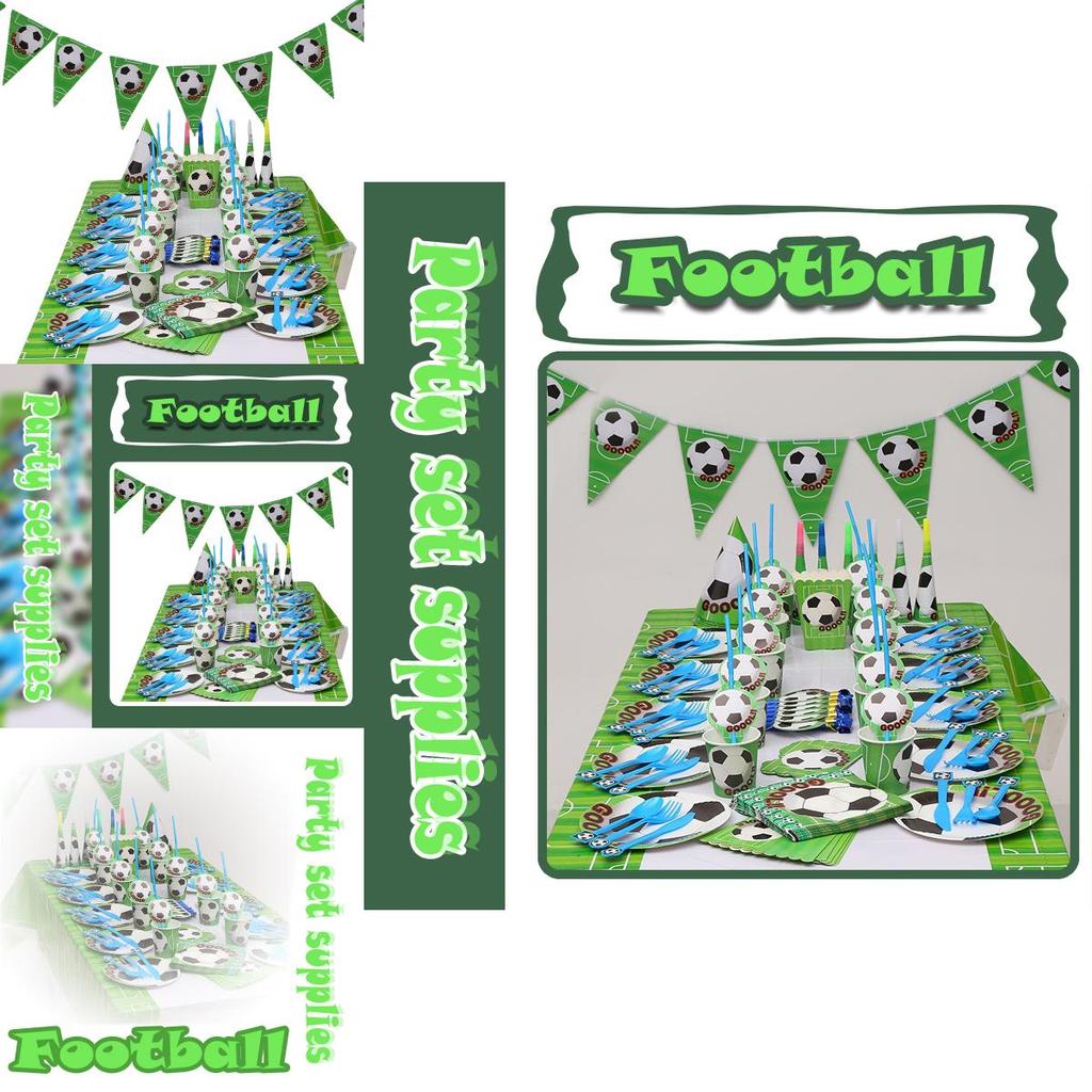 Cartoon Football Theme Party Tableware Plates Napkins And Favors For Kids Events