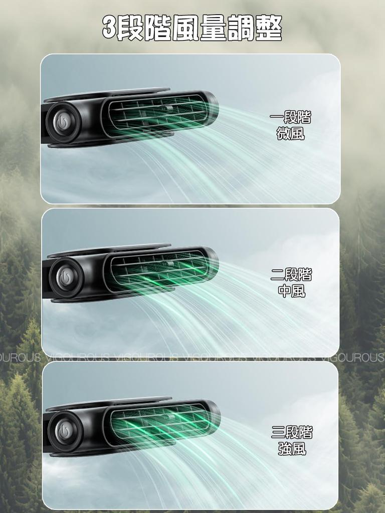 New 3000mAh Car VIGOUROUS Car Seat Headrest Powerful Fan for Back Double Strong USB 3 Speed Compact Heatstroke Summer Car Air Easy Car Accessories