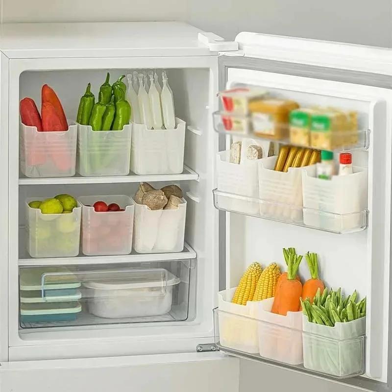 5PCS Refrigerator Storage Boxes Food Fresh Organizer Cold Storage Crisper Fruit Spice Food Container Boxes Home Kitchen Boxes