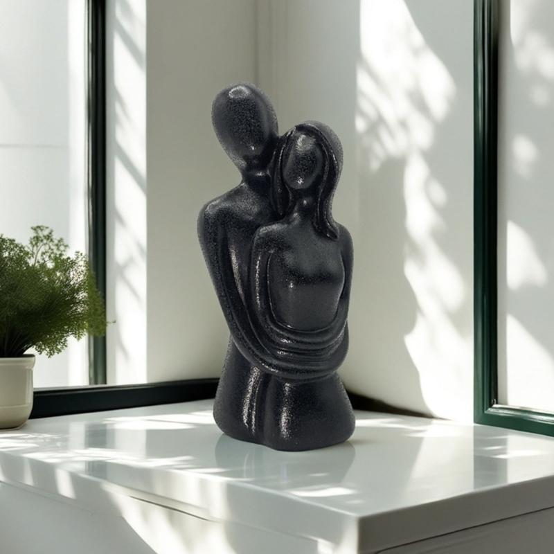 Modern Abstract Sculptures Resin Kissings Lover Figurines Statue Centerpieces for Living Room Office Home Decorations