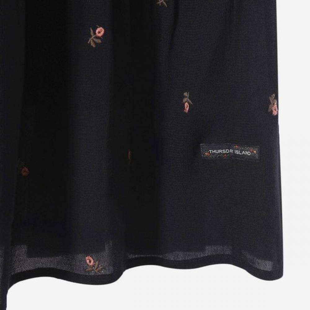 Thursday Island Rayon Flower Embroidery Dress  T256mop142w 