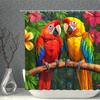 Vibrant Tropical Parrots Waterproof Shower Curtain - Colorful Jungle Design, High-Quality Fabric, Durable and Stylish Decor