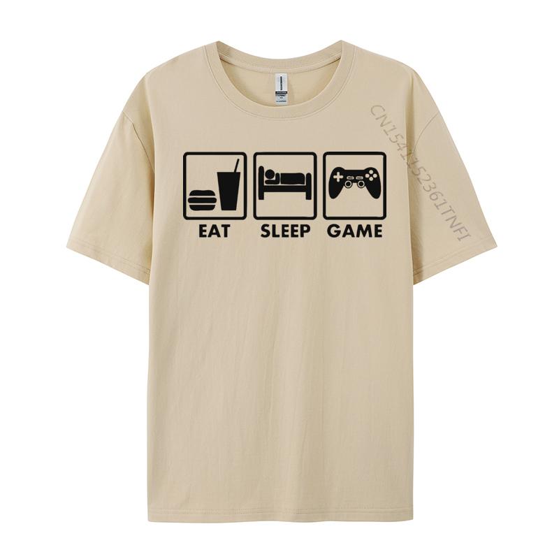 Eat Sleep Game Tshirt Cute Game Controller Cotton Men Tshirts Personalized Tops Tees Graphic T Shirts Men Oversized