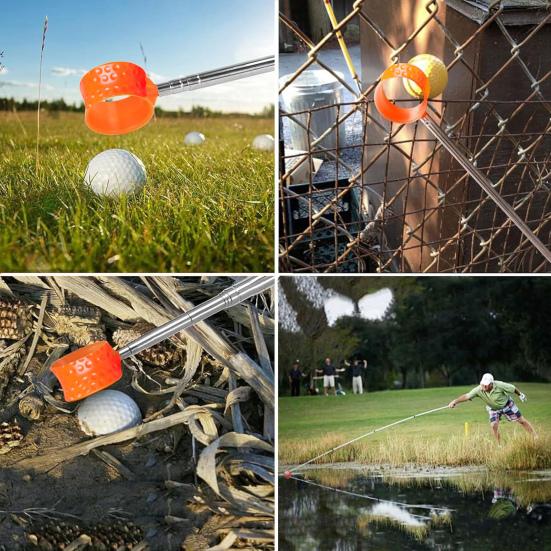 Golf Ball Retriever with Telescopic Handle, Stainless Steel Golf Ball Grabber Picker Tool, Golf Accessories, Gifts for Men, Women & Golfers