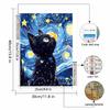 Diamant Malerei Set DIY 5D Vollbohrer Schwarze Katze Sternenhimmel Bastelbedarf für Heimwanddekoration