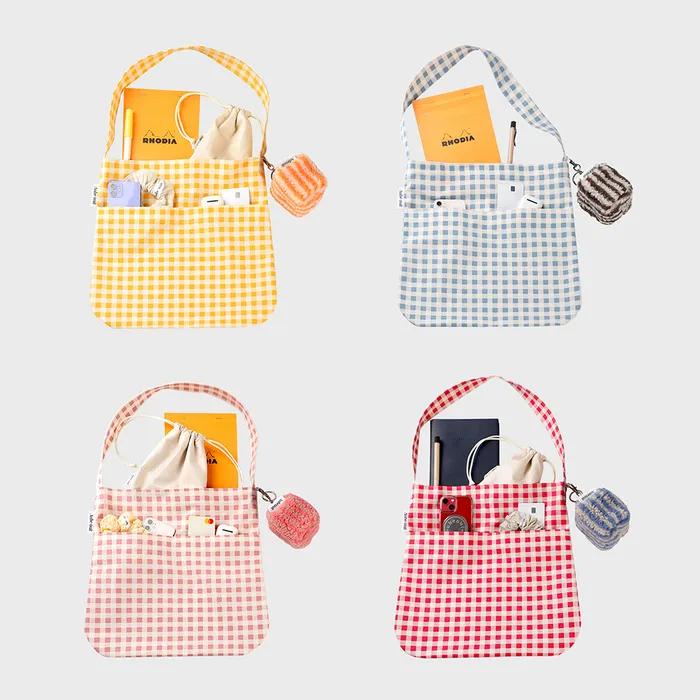 Hobo Simple Eco Bag _ Oxford Check _ Indie Pink