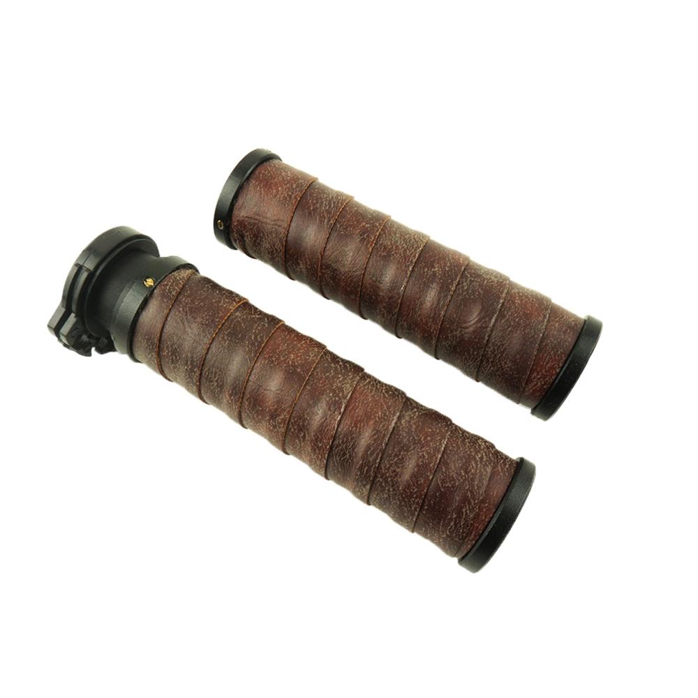 

22 мм универсальные винтажные ручки для мотоциклов с ЧПУ, винтажные ручки из искусственной кожи в стиле ретро, ​​винтажные ручки для кафе Racer