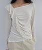 OURO Shirring Frill Knit T [ Cream ]