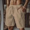 Pantaloncini Casual Estivi da Uomo in Misto Lino Traspiranti con Coulisse