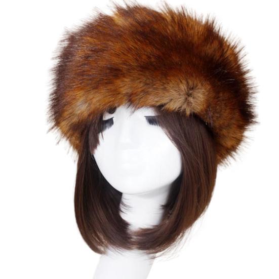 Women Hat Solid Color Faux Fur Headwear Brimless Empty Top Hat for Skiing