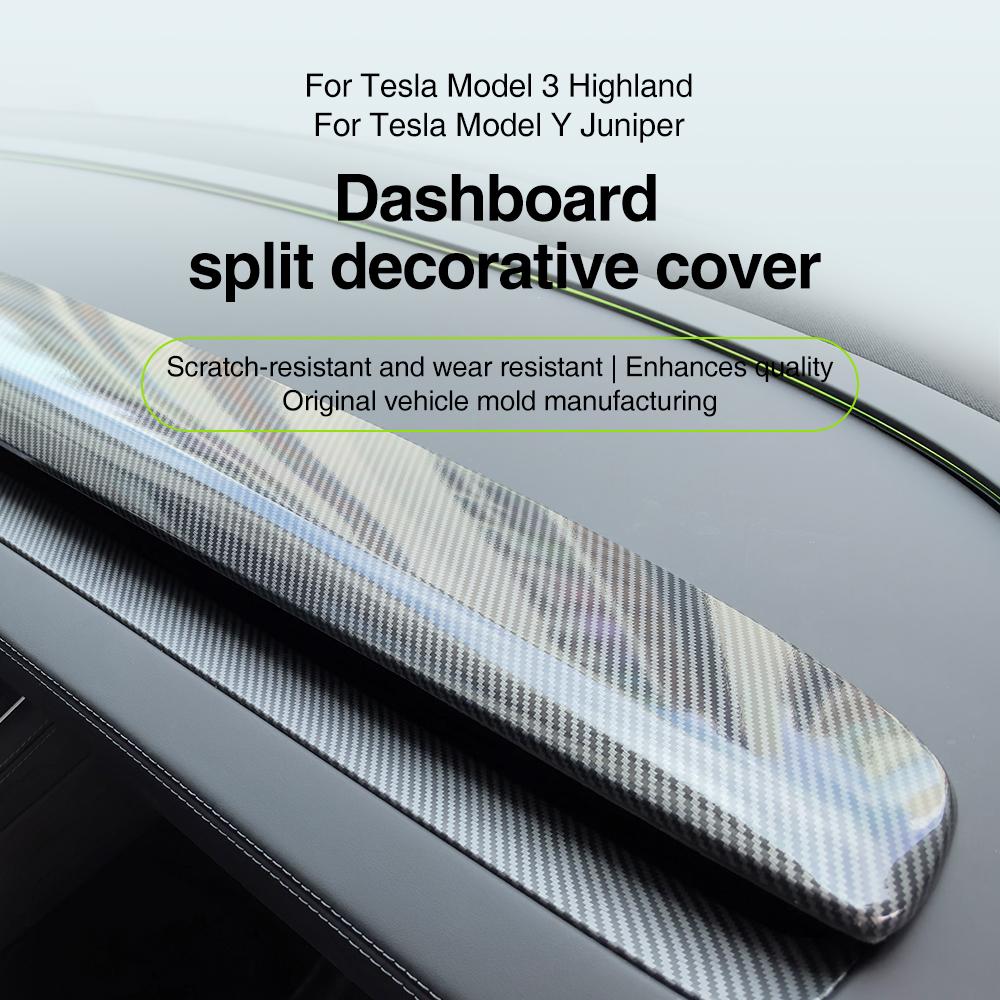 Geeignet für Tesla Model 3 Highland Model Y Juniper Model Y L 2025 Armaturenbrettabdeckung vorne geteiltes ABS-Panel Dekoration Auto Innenraum