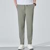 Men's Ice Silk Breathable Straight Leg Pants for Summer High Elasticity Sporty Loose and Casual Men's Pants