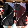 Water Flow Pattern For Samsung Galaxy S 8 9 10 20 Plus 21 FE 22 23 24 Ultra S7 Edge Black Tempered Glass Phone Case Hard Shell
