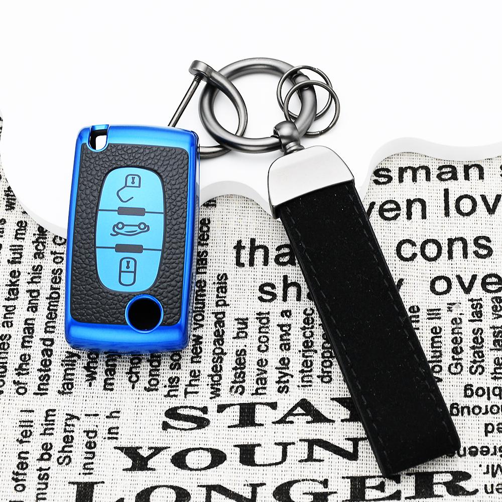 Tpu Leather For Citroen Xsara Berlingo C2 C3 C4 C5 C6 Flip Car Key Case Cover For Peugeot 207 307 308 407 607 807 Protector Fob