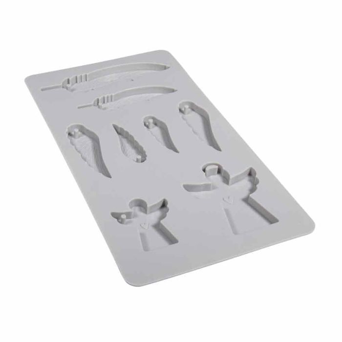 Silicone Mold Angel + Wings, 26x14.5x1cm, 8 Shapes, Box 1pce