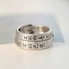 Retro Literary and Artistic Couple Ring Women's New Chinese Characters Do Not Like Things or Feel Sorry for Themselves Index Finger Ring Ring Jewelry