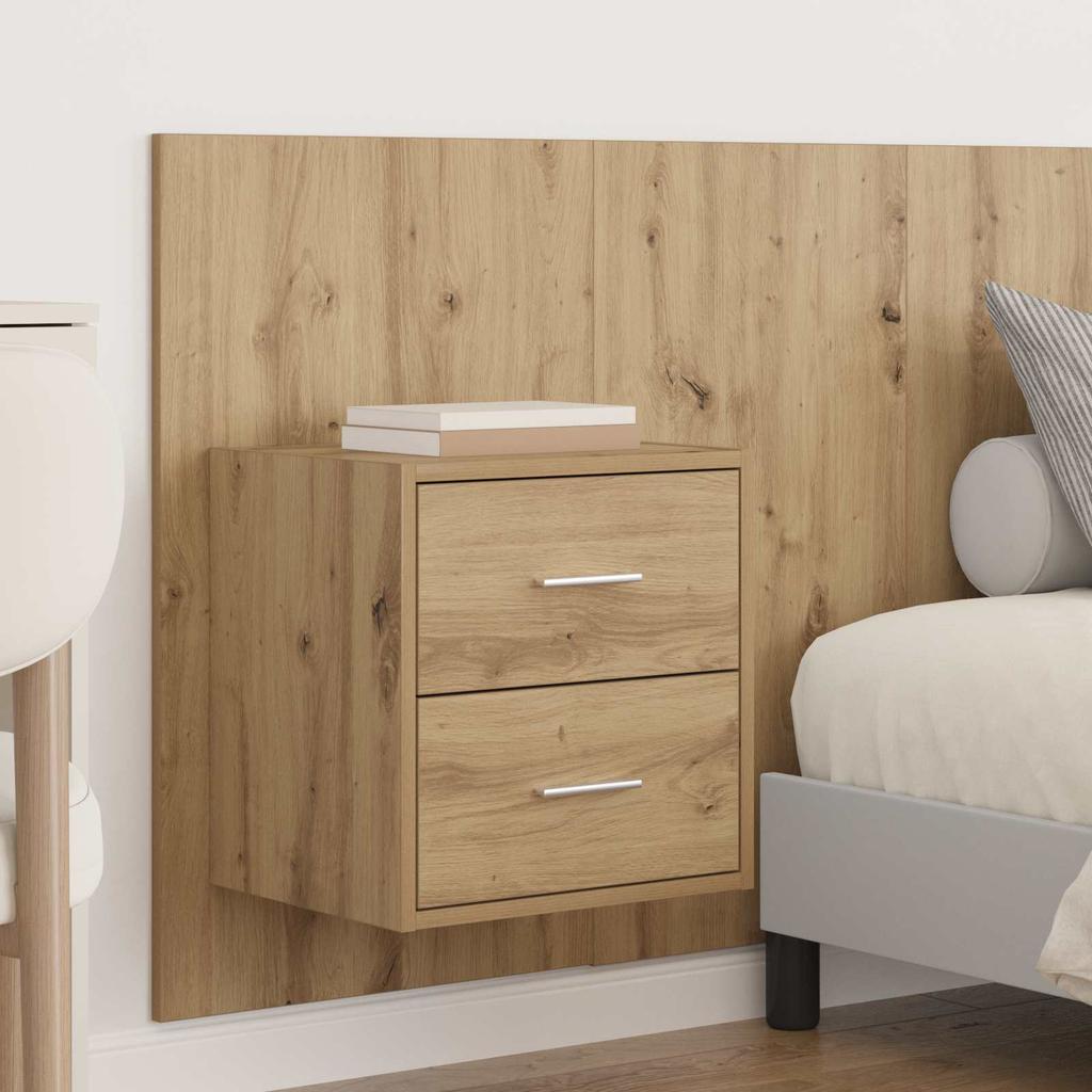 Headboard with Cabinets 3 pcs Artisan Oak Wood Based Material