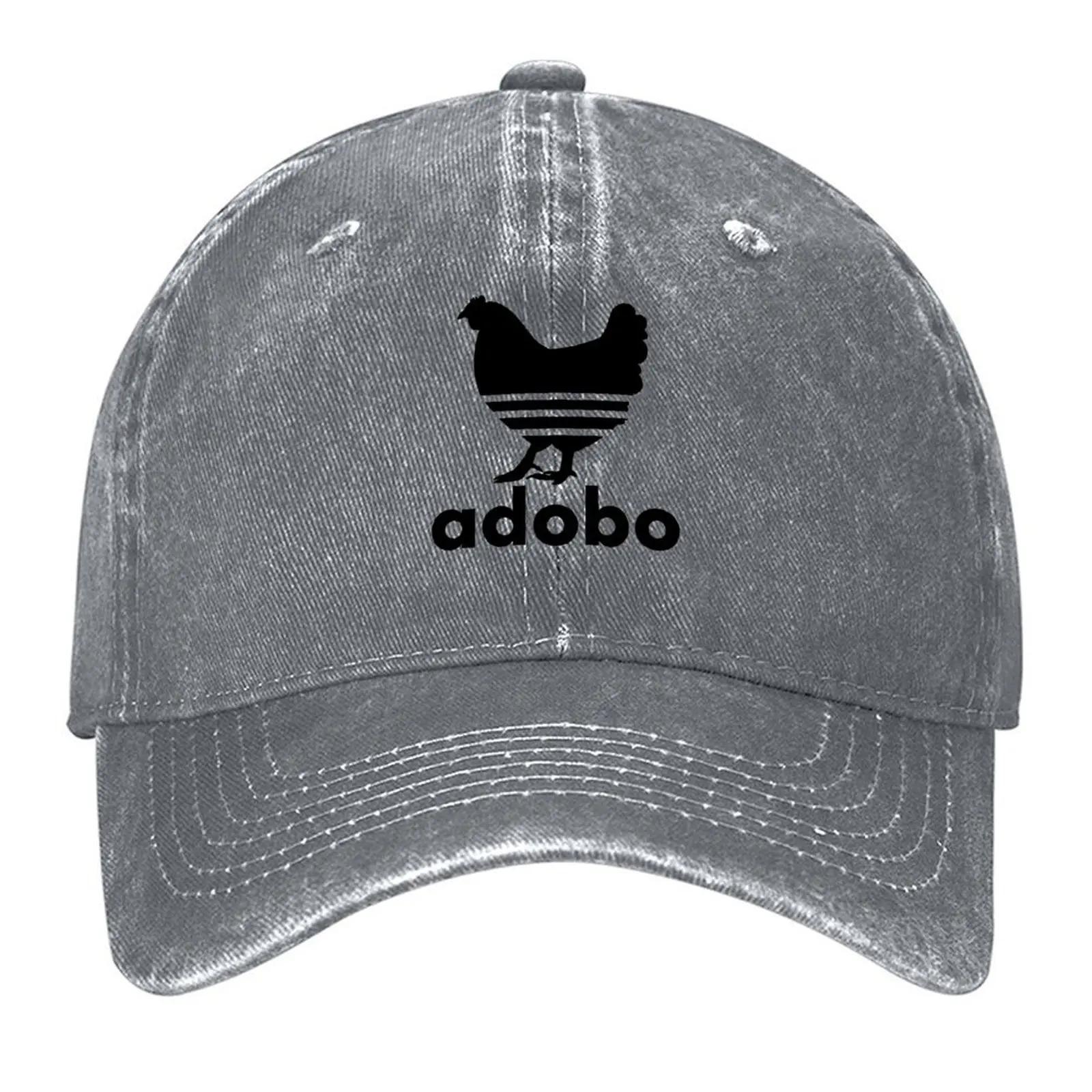 New ADOBO CHICKEN FILIPINO PINOY FOOD POCKET DESIGN BLACK Baseball Cap tea Hat Horse Hat fishing hat Fishing cap Women Hats Unisex