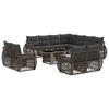 Garden Sofa Set 12 Pieces Grey and Dark Grey Poly Rattan