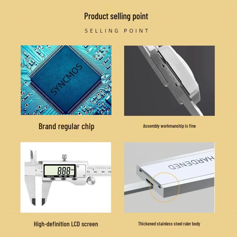 High Precision Stainless Steel Digital Vernier Caliper for Industrial and Jewelry Use