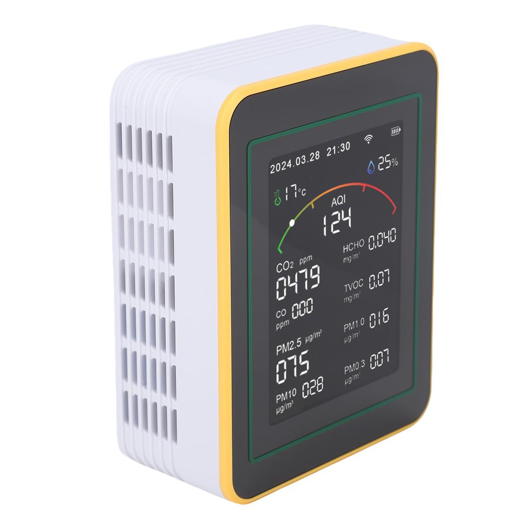 Quality Monitor, 15-in-1 WiFi Detector with Color LCD Screen Fit for Smart, Detects PM0.3 PM1.0 PM2.5 PM10 CO CO2 HCHO TVOC Temp Humidity