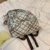 Schulrucksack für Studenten Damen Retro Karomuster Große Kapazität Reiserucksack